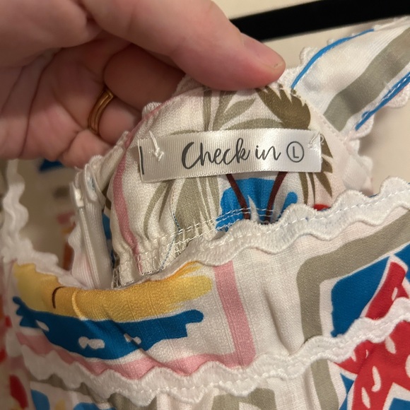 Commense White Maxi Dress with Multicolor Tropical Block Print - Picture 4 of 4